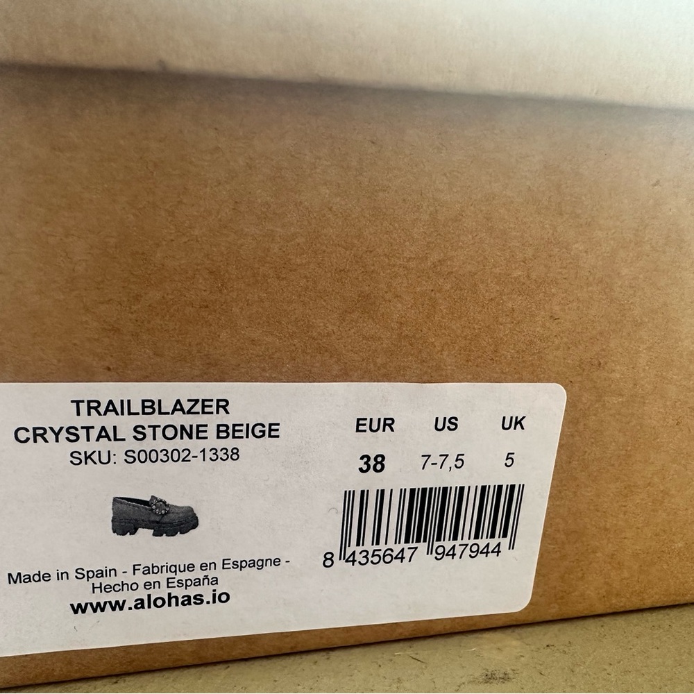 Alohas Platform Loafer Trailblazer Crystal Stone Beige EU 38 / US size 7.5 - Picture 15 of 15